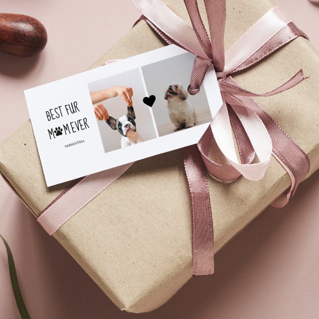 Modern bästa Päls Mamma | Hund Photo Presentetikett (Skapare uppladdad)