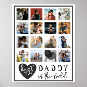 Modern bästa pappa 16-foto poster
