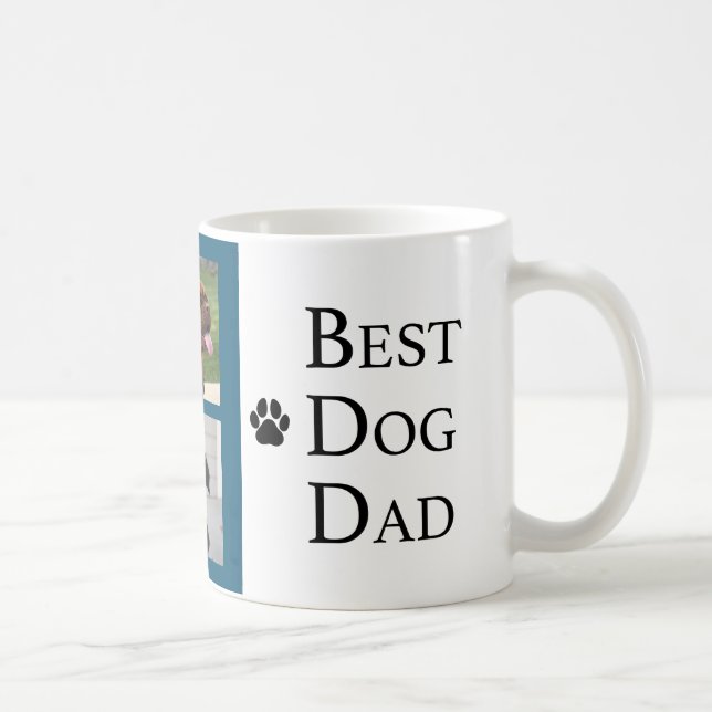 Modern bästa Pappa 4-foto i Hund Kaffemugg (Höger)