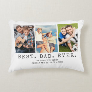 Modern BÄSTA PAPPA EVER 3 Foton Personlig Prydnadskudde