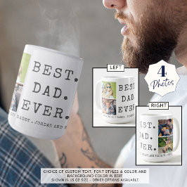 Modern BÄSTA PAPPA EVER 4-Anpassningsbarna Foton Kaffemugg