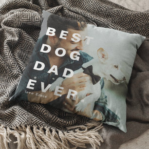 Modern BÄSTA PAPPA EVER-Anpassningsbar-foto HUND Kudde