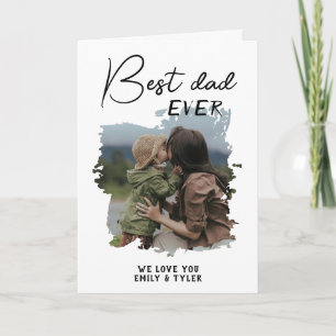 Modern Bästa Pappa Familjefoto Fars dag Helgkort