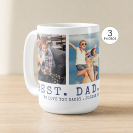 Modern BÄSTA PAPPA NÅGONSIN 3 Bilder Marinblå Anpa Kaffemugg