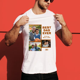 Modern bästa Pappa någonsin, 3 fotokollage Fars da T Shirt
