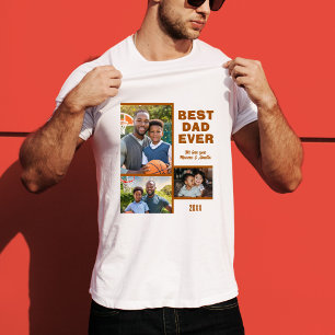Modern bästa Pappa någonsin, 3 fotokollage Fars da T Shirt