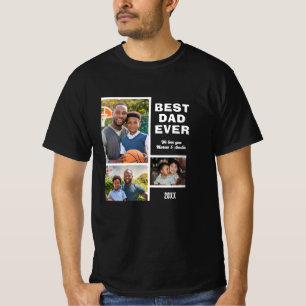 Modern bästa Pappa någonsin, 3 fotokollage Fars da T Shirt