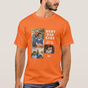 Modern Bästa Pappa Någonsin 3 Fotokollage Fars dag T Shirt