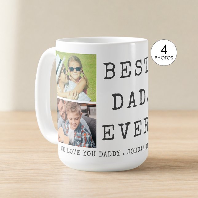 Modern BÄSTA PAPPA NÅGONSIN 4 Bilder Anpassad Kaffemugg (Skapare uppladdad)