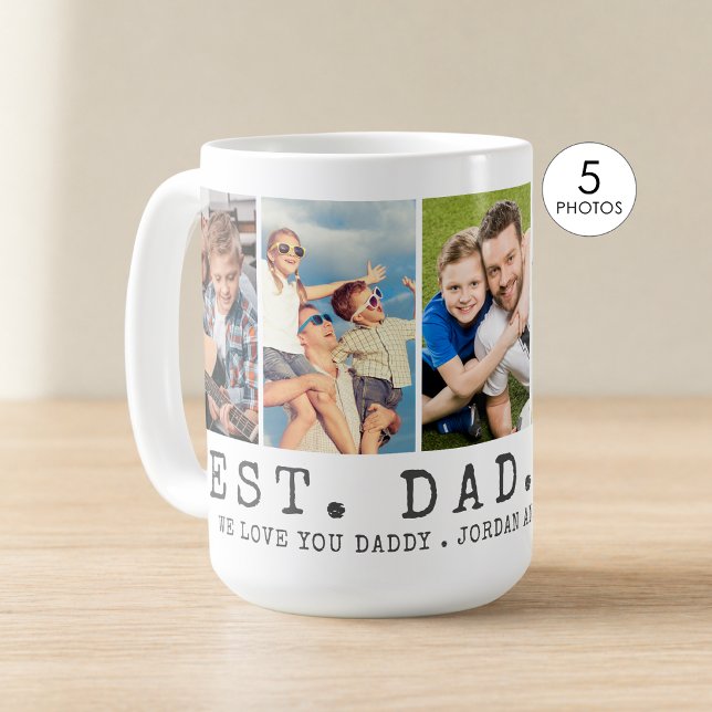 Modern BÄSTA PAPPA NÅGONSIN 5 Bilder Personlig Kaffemugg (Skapare uppladdad)