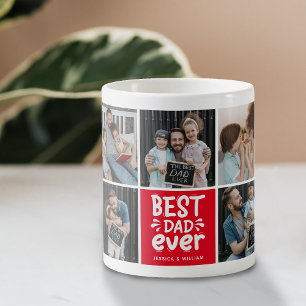 Modern 'Bästa pappa någonsin' 9-foto minne Kaffemugg