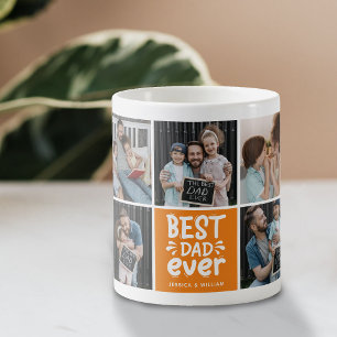 Modern 'Bästa pappa någonsin' 9-foto minne Kaffemugg