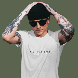 Modern bästa Pappa någonsin - eget namn - vitt T Shirt