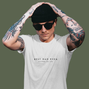 Modern bästa Pappa någonsin - eget namn - vitt T Shirt