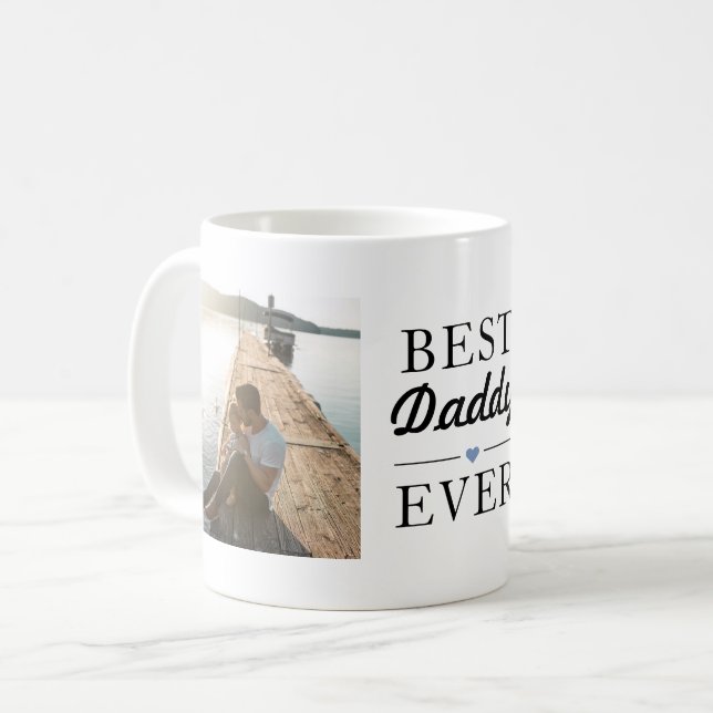 Modern Bästa pappa någonsin Foto Kaffemugg (Framsida vänster)