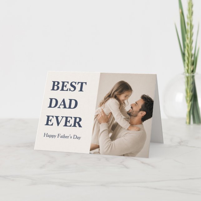 Modern Bästa Pappa Någonsin Foto Kort (Framsida)
