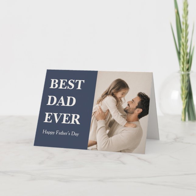 Modern Bästa Pappa Någonsin Foto Kort (Framsida)