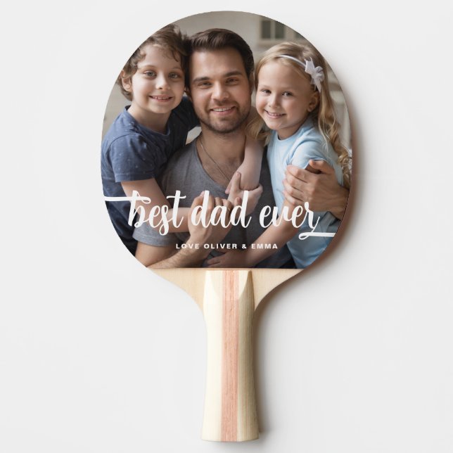 Modern Bästa Pappa Någonsin Foto Lekar  Pingisracket (Framsidan)