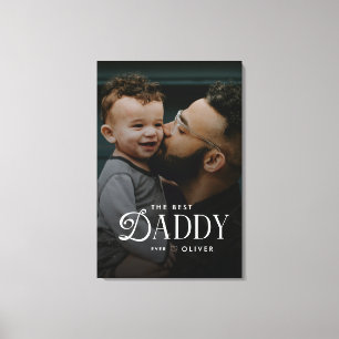 Modern Bästa Pappa Någonsin Foto Personlig Canvas