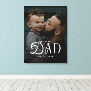 Modern Bästa Pappa Någonsin Foto Personlig Canvas