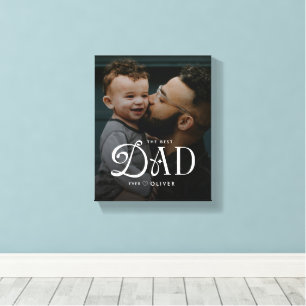 Modern Bästa Pappa Någonsin Foto Personlig Canvas