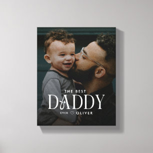 Modern Bästa Pappa Någonsin Foto Personlig Canvas