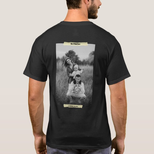 Modern bästa Pappa någonsin, fotoduktband Fars dag T Shirt (Baksida)