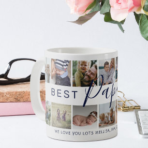 Modern "Bästa Pappa någonsin"-fotokollage Kaffemugg