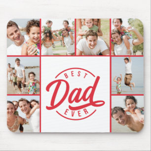 Modern Bästa Pappa någonsin-fotokollage Musmatta