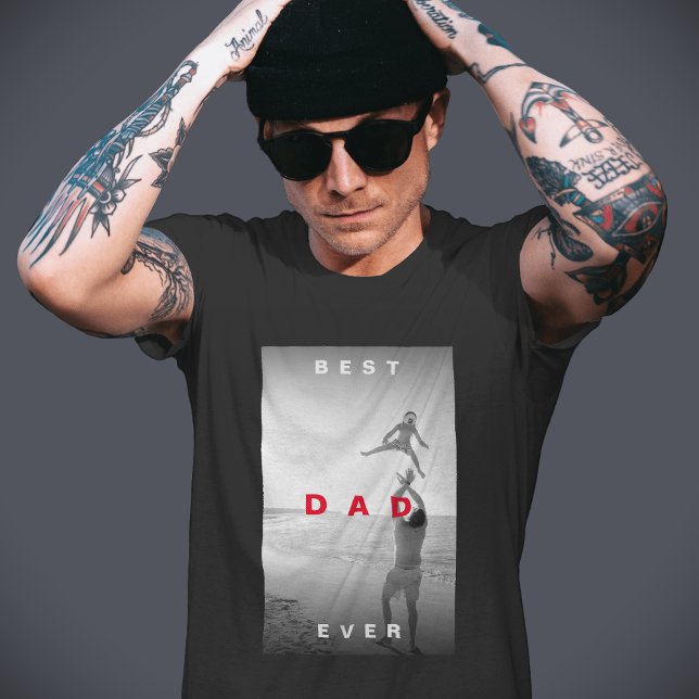 Modern bästa Pappa någonsin, fotomonokrom T Shirt (Skapare uppladdad)