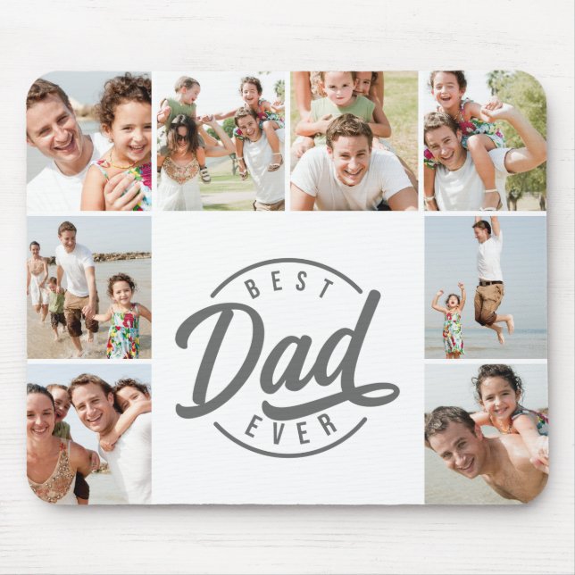 Modern Bästa Pappa någonsin - fotosamlingspets för Musmatta (Framsidan)