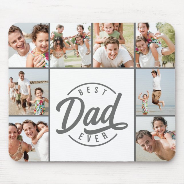 Modern Bästa Pappa någonsin - fotosamlingspets för Musmatta (Framsidan)