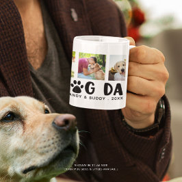 Modern BÄSTA PAPPA Paw-utskriftsfoto för HUND-färg Kaffemugg