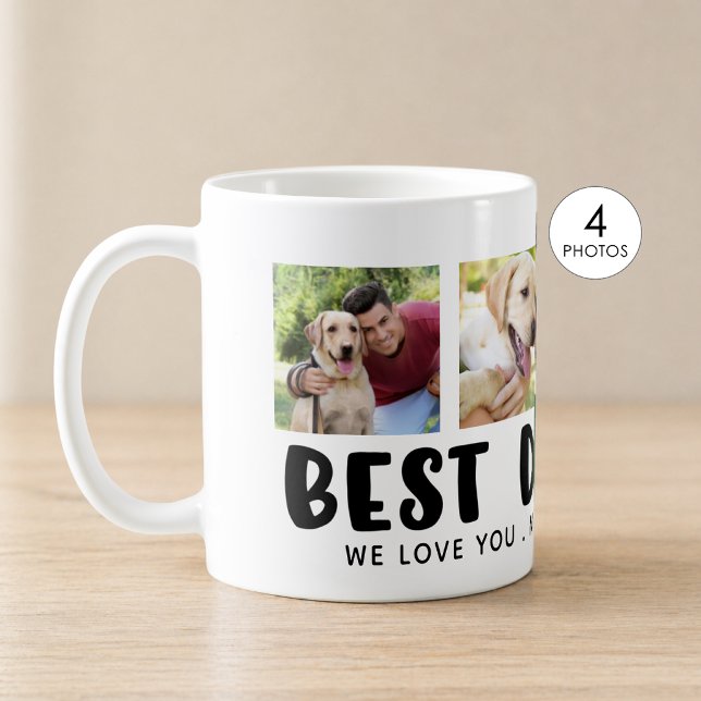 Modern BÄSTA PAPPAN FOTSPÅR Fotokollage Kaffemugg (Skapare uppladdad)
