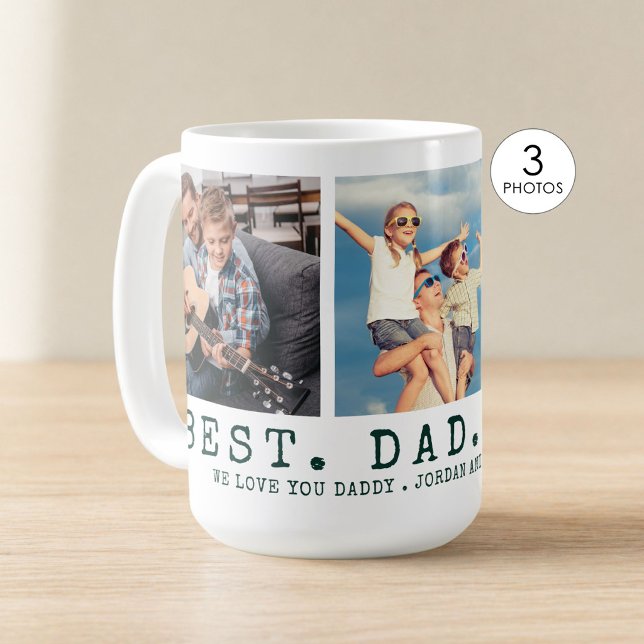 Modern BÄSTA PAPPAN NÅGONSIN 3 Bilder Personlig Gr Kaffemugg (Skapare uppladdad)