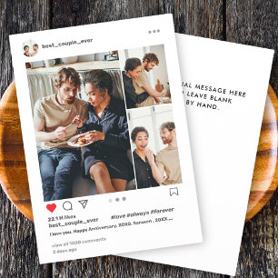 Modern Bästa Par Någonsin Instagram Foto Collage Julkort