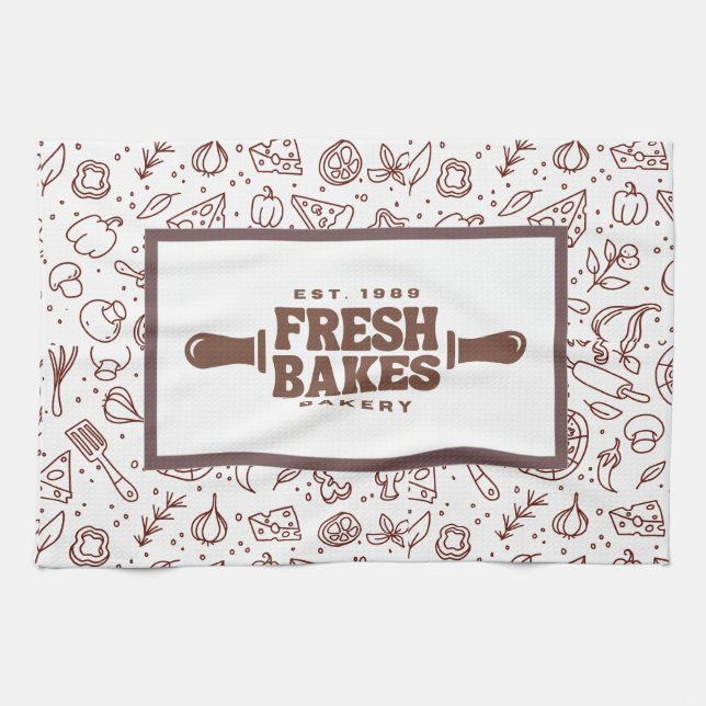 Modern Bästa Pizza I Stan Professionell  Kökshandduk (Horisontell)