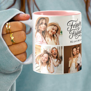 Modern Bästa Vän BFF Script foto Två-Tonad Mugg