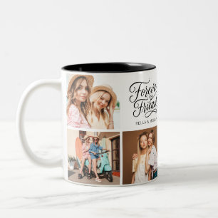 Modern Bästa Vän BFF Script foto Två-Tonad Mugg