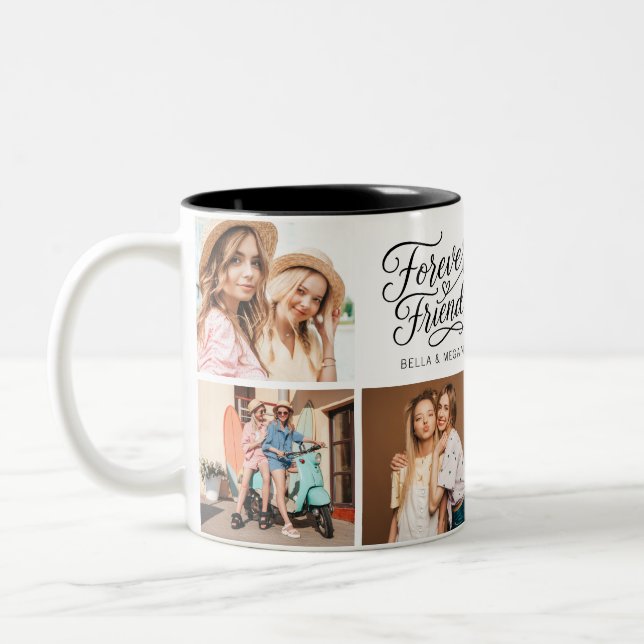 Modern Bästa Vän BFF Script foto Två-Tonad Mugg (Vänster)