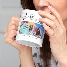 Modern Bästa Vän Citat Foto Anpassad BFF Kaffemugg