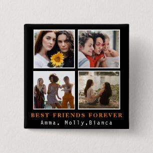 Modern bästa vän för fotokollage Bestie Knapp