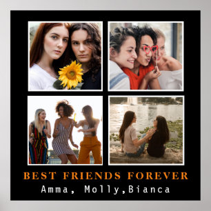 Modern bästa vän för fotokollage   Bestie Poster