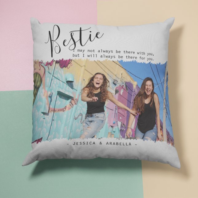 Modern Bästa Vän Quote Foto Personlig BFF Kudde (Skapare uppladdad)