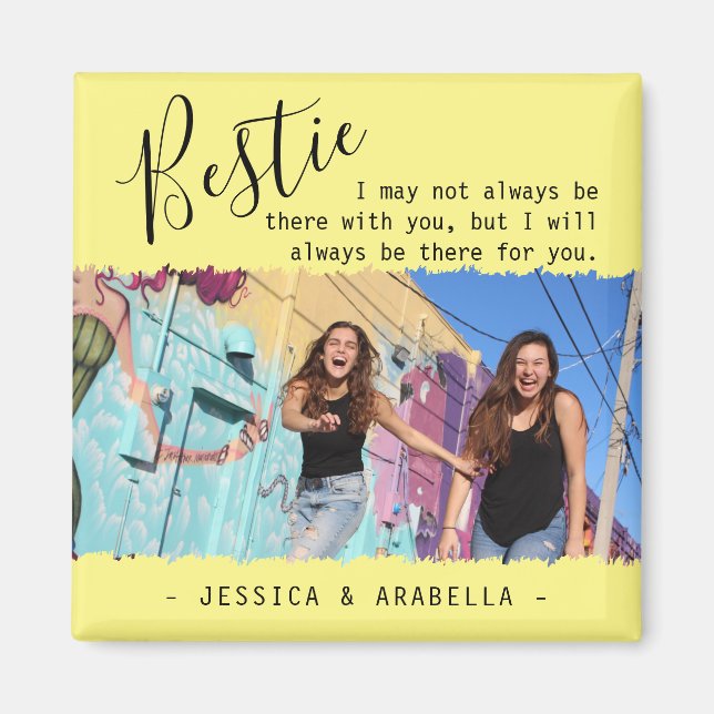 Modern Bästa Vän Quote Foto Personlig BFF Magnet (Framsidan)