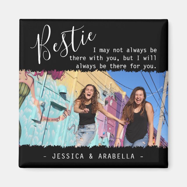 Modern Bästa Vän Quote Foto Personlig BFF Magnet (Framsidan)