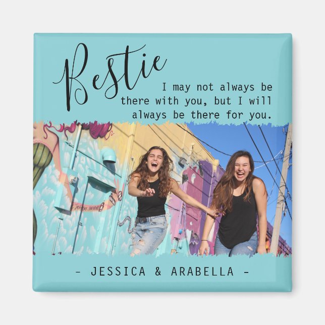 Modern Bästa Vän Quote Foto Personlig BFF Magnet (Framsidan)