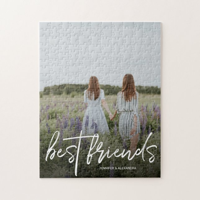Modern Bästa vän-skript och foto Pussel (Vertikal)