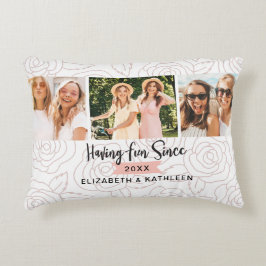 Modern Bästa vän-skriptfoto Prydnadskudde