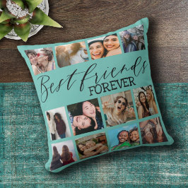 Modern Bästa vän - upptäck fotokollage Kudde